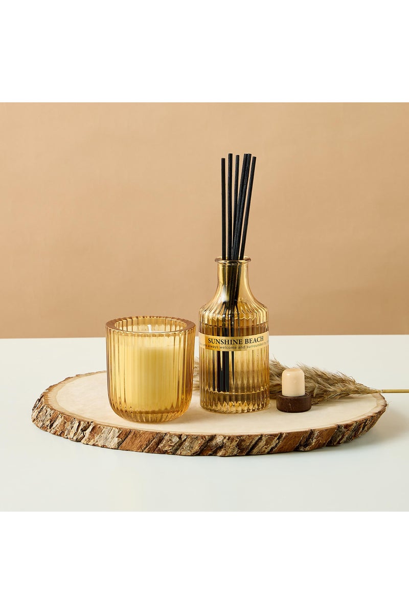 Sunshine Beach Scented Glass Reed Diffuser and Jar Candle Gift Set - Image 1